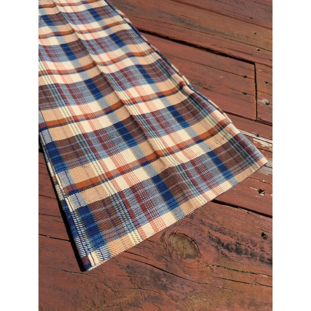 Vintage 70s Levis Plaid Flare Bell Bottoms Big Capital E 27